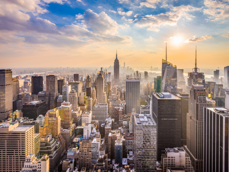 Photograph of the New York city skyline